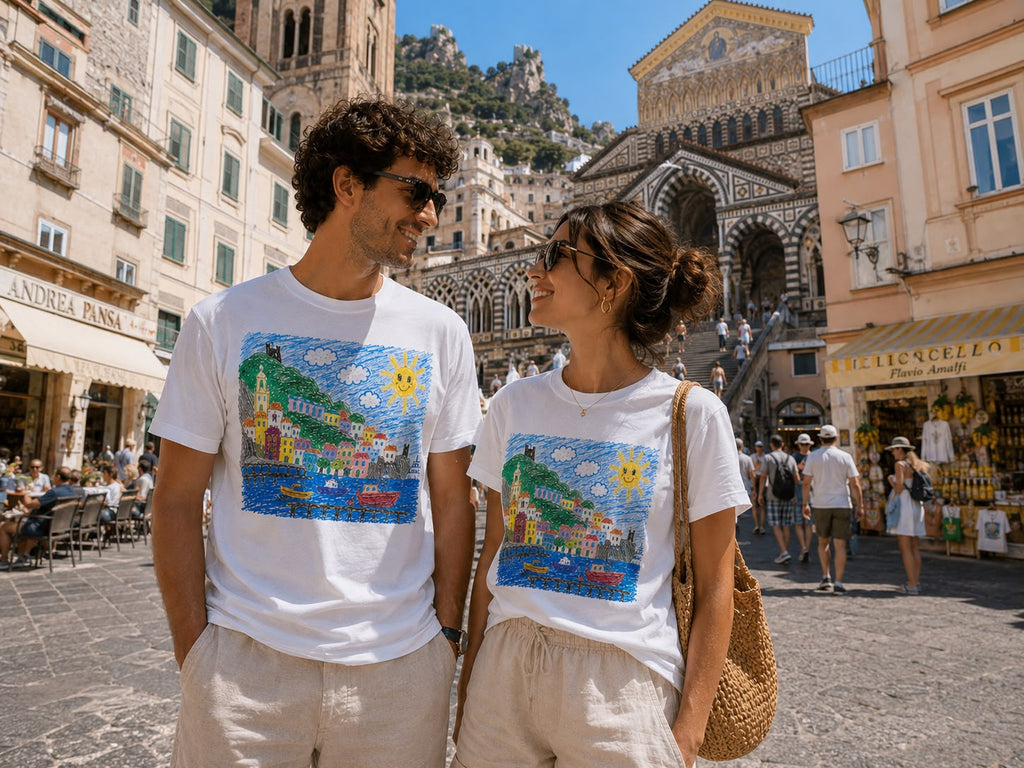 Amalfi Porto View T-shirt | Amalfi Coast Club