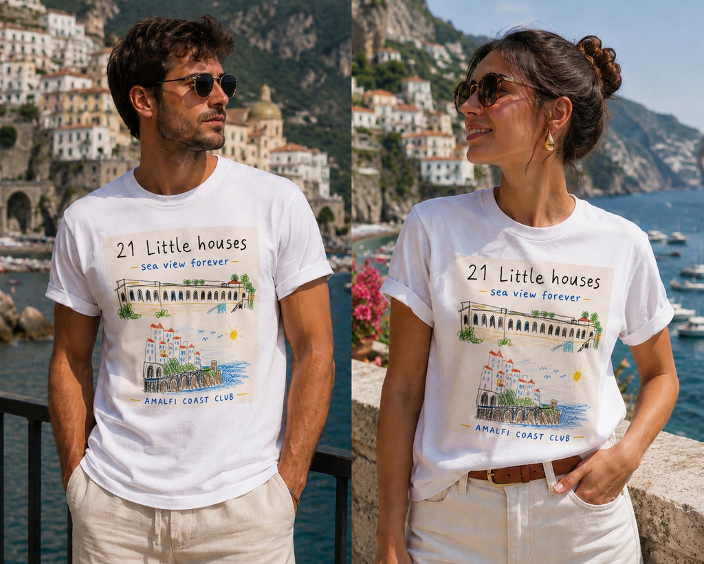21 Little Houses "Casarelle" t-shirt| Amalfi Coast Club