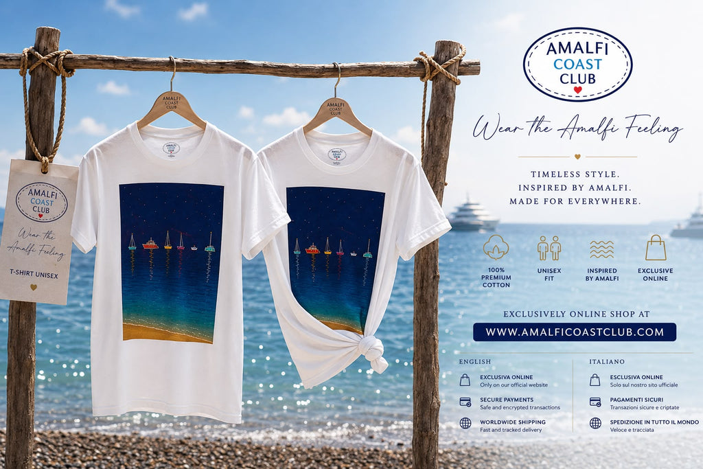 "At Anchor in Amalfi" t-shirt unisex  | Amalfi Coast Club